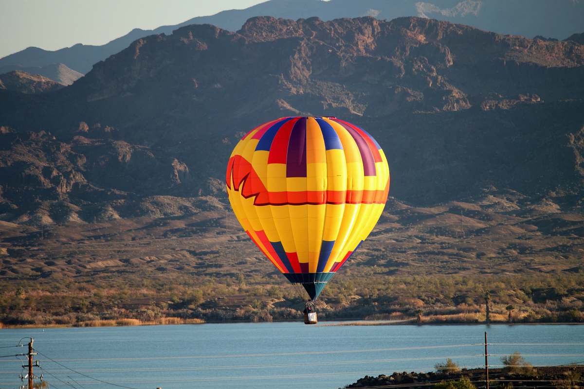 hot air balloon yellow hot air balloon lake havasu city